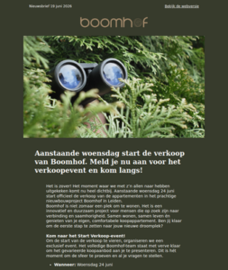 Meld je aan voor het start verkoop event van Boomhof