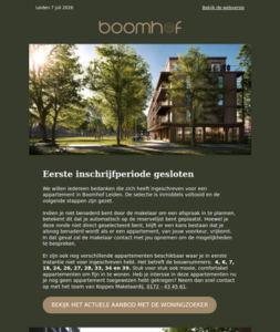 De eerste inschrijfperiode voor Boomhof Leiden gesloten!