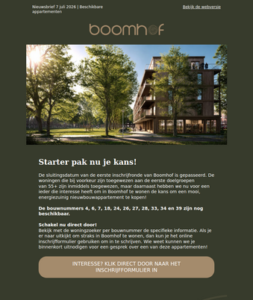 Maak kans op een appartement in Boomhof Leiden